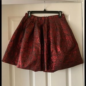 DKNY Red foiled print Aline short skirt